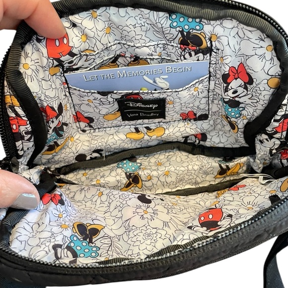 New Vera Bradley Disney Mini Belt Bag Black Featherweight Quilted Mickey Ears - Picture 6 of 15